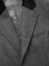 Grey Herringbone Retro Coat Slim - 2